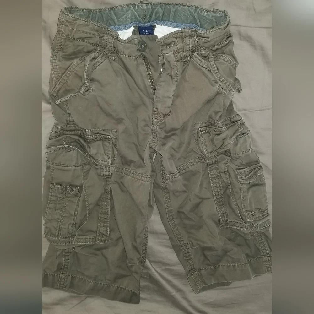 Boys Gap Kids Size 10 Slim Extra Long Cargo Shorts. Adjustable Waistline